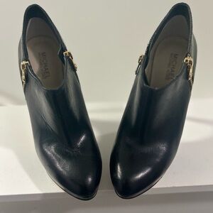 Michael Kors Platform Black Leather Ankle Boot-Size 8